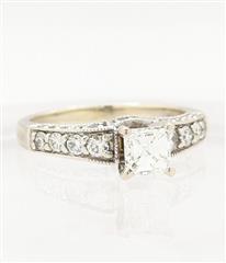 GSI 14K 5.1g Solid White Gold .5ct Diamond Engagement Ring Size-7.75